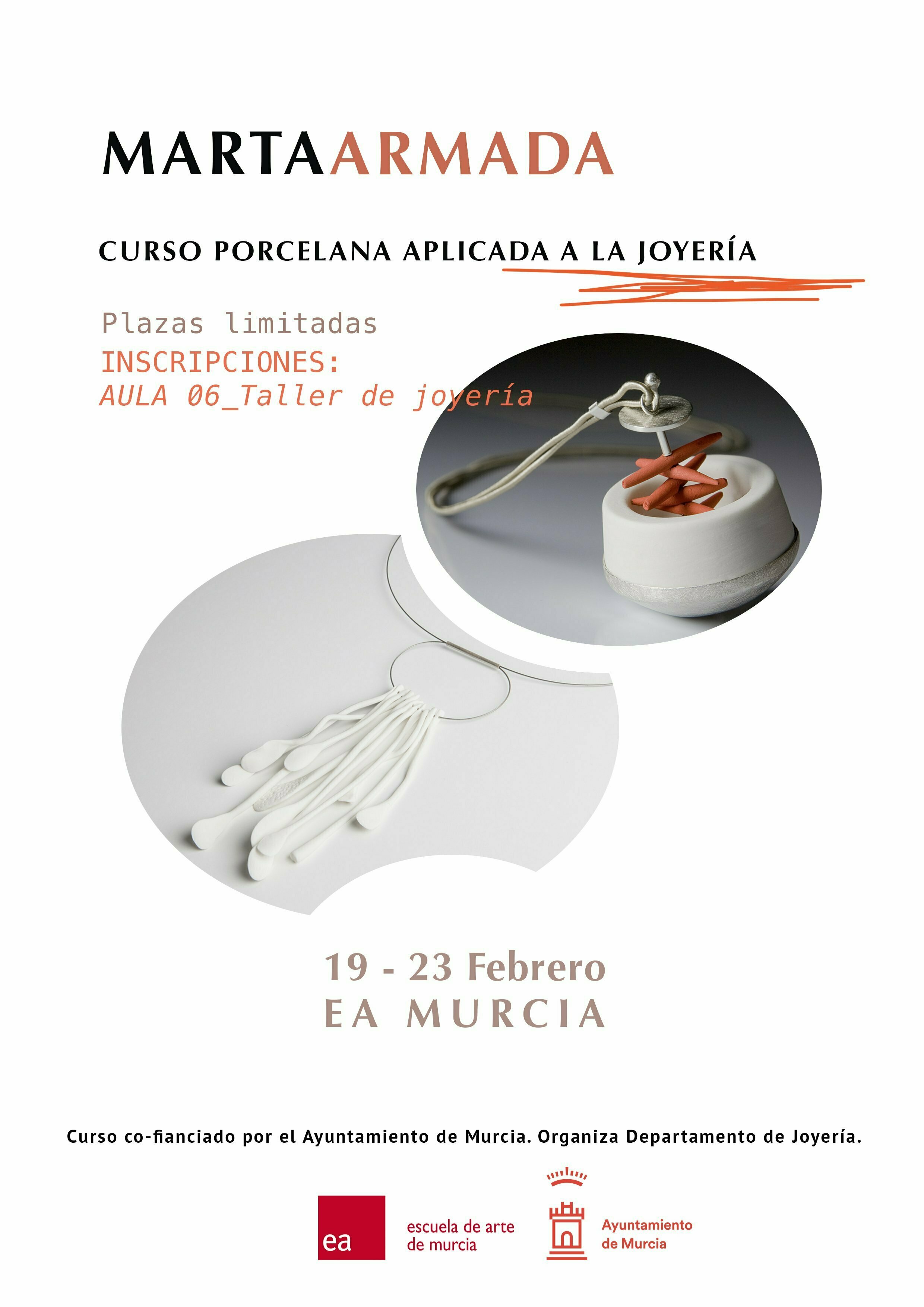 Novela de suspenso Automáticamente milicia Curso de porcelana aplicada a la Joyería por Marta Armada - Escuela de Arte  de Murcia